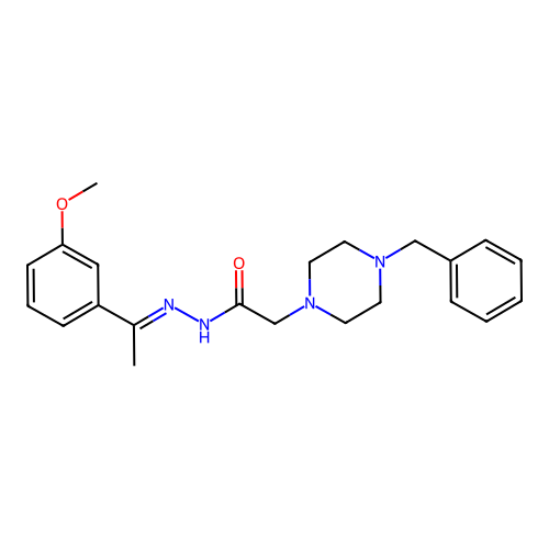 2-(4-Benzyl-1-piperazinyl)-N'-(1-(3-methoxyphenyl)ethylidene)acetohydrazide structure