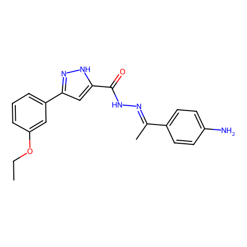 N'-(1-(4-Aminophenyl)ethylidene)-3-(3-ethoxyphenyl)-1H-pyrazole-5-carbohydrazide structure