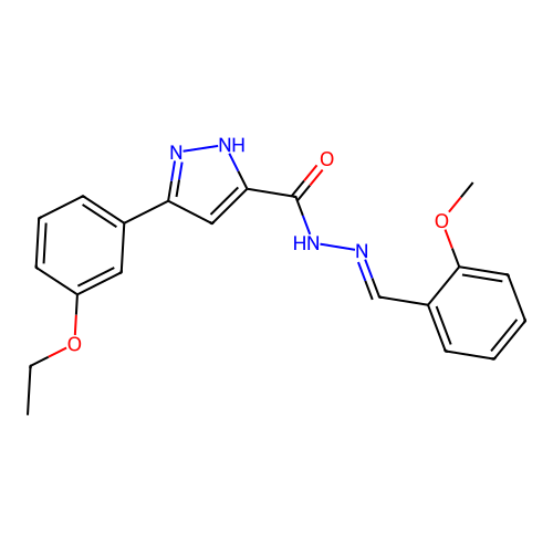 3-(3-Ethoxyphenyl)-N'-(2-methoxybenzylidene)-1H-pyrazole-5-carbohydrazide structure