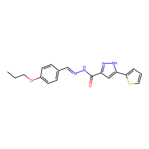 N'-(4-Propoxybenzylidene)-3-(2-thienyl)-1H-pyrazole-5-carbohydrazide structure