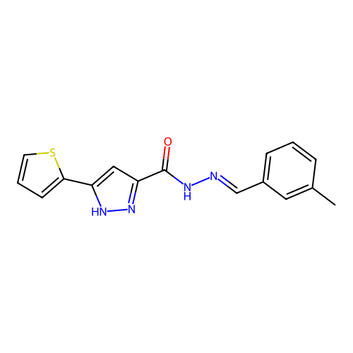 N'-(3-Methylbenzylidene)-3-(2-thienyl)-1H-pyrazole-5-carbohydrazide structure
