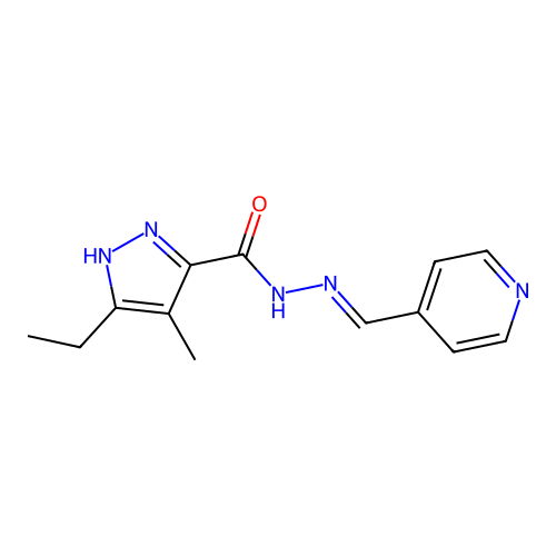 3-Ethyl-4-methyl-N'-(4-pyridinylmethylene)-1H-pyrazole-5-carbohydrazide structure