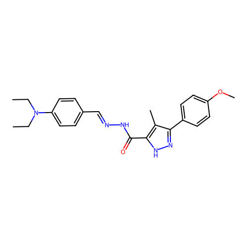 N'-(4-(Diethylamino)benzylidene)-3-(4-meo-PH)-4-ME-1H-pyrazole-5-carbohydrazide structure