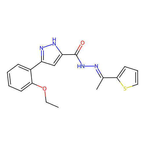3-(2-Ethoxyphenyl)-N'-(1-(2-thienyl)ethylidene)-1H-pyrazole-5-carbohydrazide structure