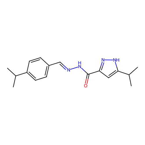 3-Isopropyl-N'-(4-isopropylbenzylidene)-1H-pyrazole-5-carbohydrazide structure