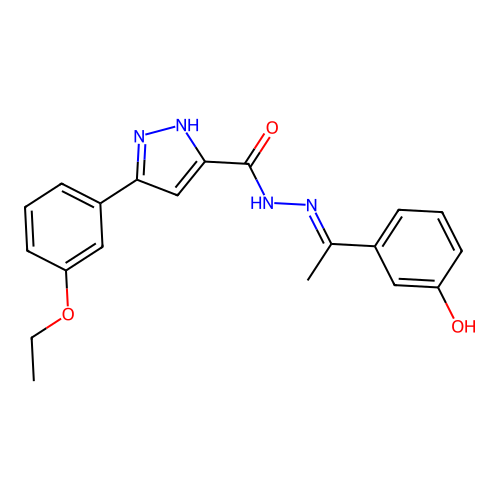 3-(3-Ethoxyphenyl)-N'-(1-(3-HO-phenyl)ethylidene)-1H-pyrazole-5-carbohydrazide structure