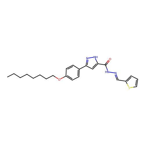 3-(4-(Octyloxy)phenyl)-N'-(2-thienylmethylene)-1H-pyrazole-5-carbohydrazide structure