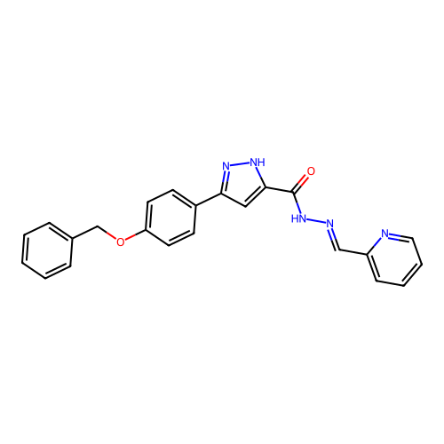 3-(4-(Benzyloxy)phenyl)-N'-(2-pyridinylmethylene)-1H-pyrazole-5-carbohydrazide structure