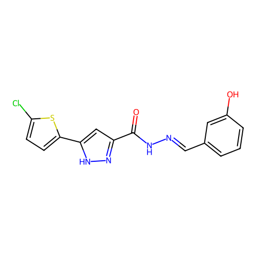 3-(5-Chloro-2-thienyl)-N'-(3-hydroxybenzylidene)-1H-pyrazole-5-carbohydrazide structure