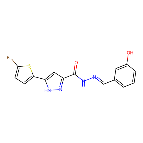 3-(5-Bromo-2-thienyl)-N'-(3-hydroxybenzylidene)-1H-pyrazole-5-carbohydrazide structure