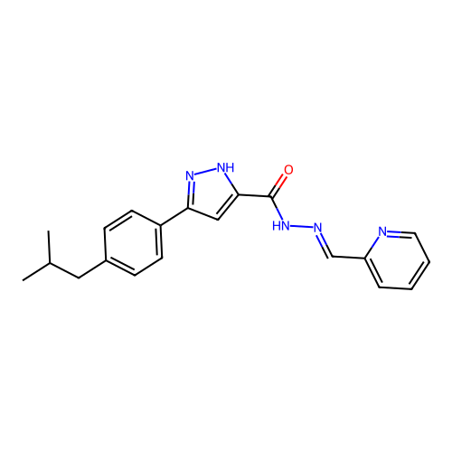3-(4-Isobutylphenyl)-N'-(2-pyridinylmethylene)-1H-pyrazole-5-carbohydrazide structure