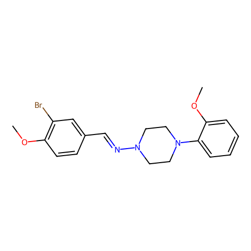 N-(3-Bromo-4-methoxybenzylidene)-4-(2-methoxyphenyl)-1-piperazinamine structure