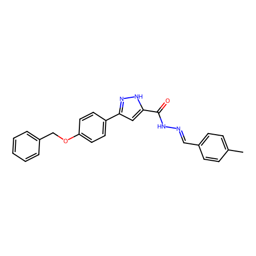 3-(4-(Benzyloxy)phenyl)-N'-(4-methylbenzylidene)-1H-pyrazole-5-carbohydrazide structure