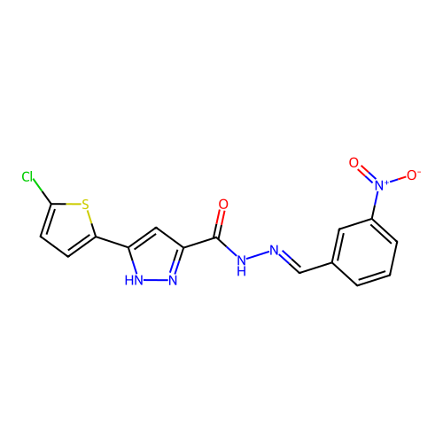 3-(5-Chloro-2-thienyl)-N'-(3-nitrobenzylidene)-1H-pyrazole-5-carbohydrazide structure