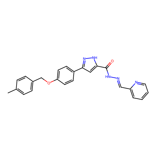 3-(4-((4-ME-Benzyl)oxy)PH)N'-(2-pyridinylmethylene)-1H-pyrazole-5-carbohydrazide structure