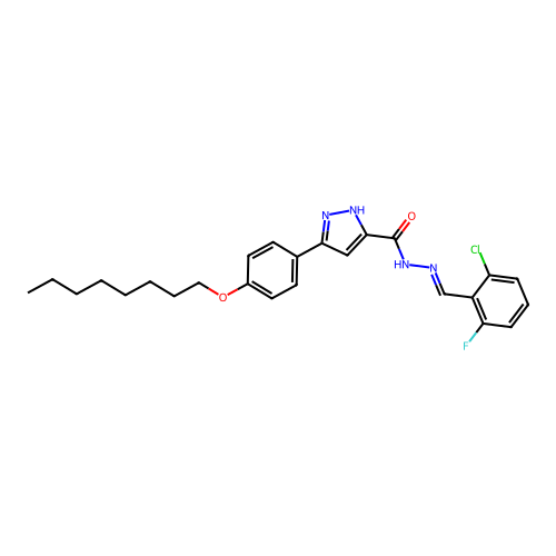 N'-(2-CL-6-Fluorobenzylidene)-3-(4-(octyloxy)PH)-1H-pyrazole-5-carbohydrazide structure