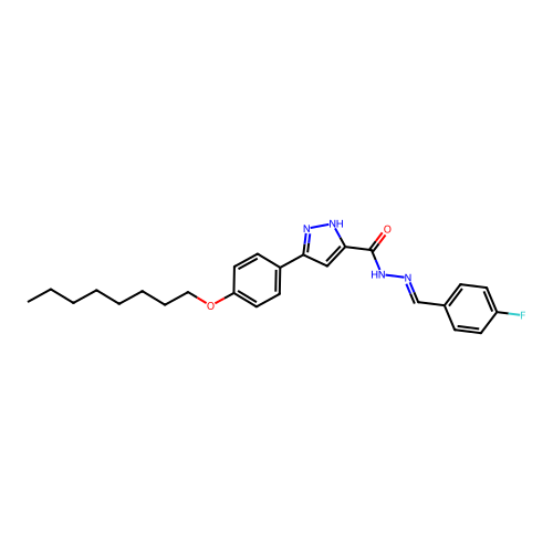 N'-(4-Fluorobenzylidene)-3-(4-(octyloxy)phenyl)-1H-pyrazole-5-carbohydrazide structure