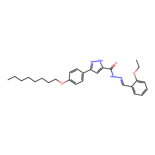N'-(2-Ethoxybenzylidene)-3-(4-(octyloxy)phenyl)-1H-pyrazole-5-carbohydrazide structure