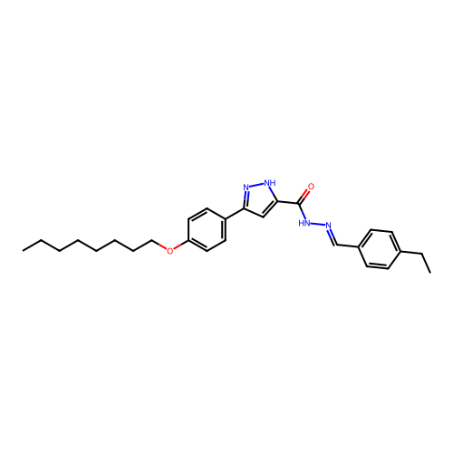 N'-(4-Ethylbenzylidene)-3-(4-(octyloxy)phenyl)-1H-pyrazole-5-carbohydrazide structure