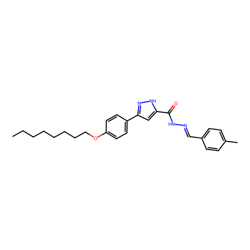 N'-(4-Methylbenzylidene)-3-(4-(octyloxy)phenyl)-1H-pyrazole-5-carbohydrazide structure