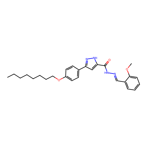 N'-(2-Methoxybenzylidene)-3-(4-(octyloxy)phenyl)-1H-pyrazole-5-carbohydrazide structure
