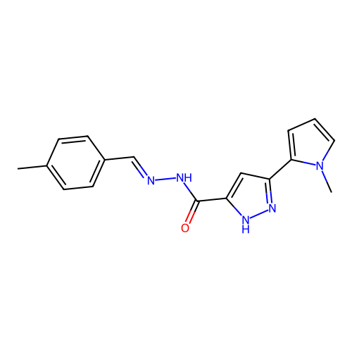 N'-(4-Methylbenzylidene)-3-(1-ME-1H-pyrrol-2-YL)-1H-pyrazole-5-carbohydrazide structure