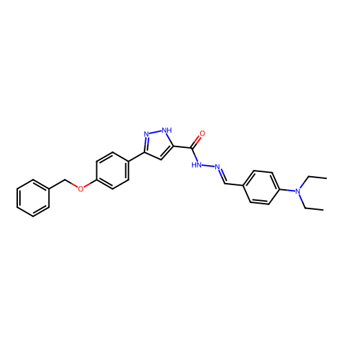 3-(4-(Benzyloxy)PH)N'-(4-(diethylamino)benzylidene)-1H-pyrazole-5-carbohydrazide structure