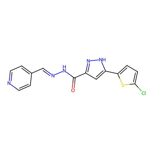 3-(5-Chloro-2-thienyl)-N'-(4-pyridinylmethylene)-1H-pyrazole-5-carbohydrazide structure