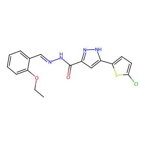 3-(5-Chloro-2-thienyl)-N'-(2-ethoxybenzylidene)-1H-pyrazole-5-carbohydrazide structure