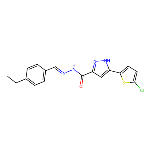3-(5-Chloro-2-thienyl)-N'-(4-ethylbenzylidene)-1H-pyrazole-5-carbohydrazide structure