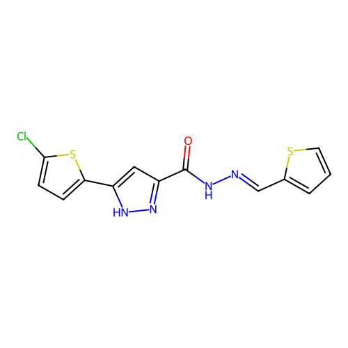 3-(5-Chloro-2-thienyl)-N'-(2-thienylmethylene)-1H-pyrazole-5-carbohydrazide structure