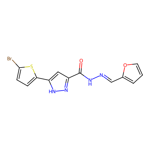 3-(5-Bromo-2-thienyl)-N'-(2-furylmethylene)-1H-pyrazole-5-carbohydrazide structure