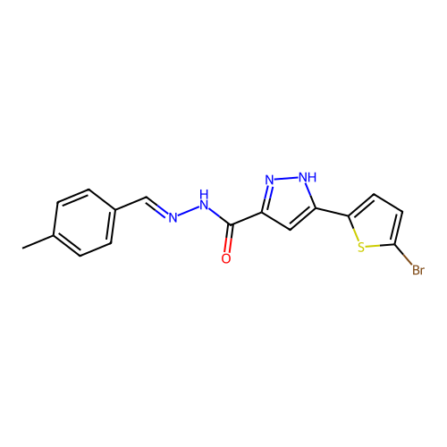 3-(5-Bromo-2-thienyl)-N'-(4-methylbenzylidene)-1H-pyrazole-5-carbohydrazide structure