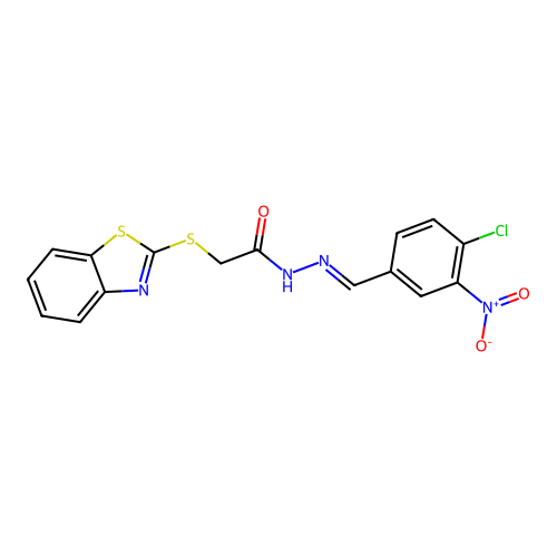 2-(1,3-Benzothiazol-2-ylthio)-N'-(4-chloro-3-nitrobenzylidene)acetohydrazide structure