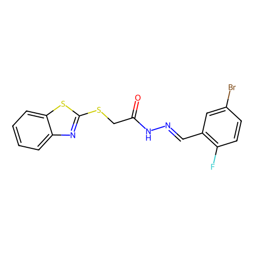 2-(1,3-Benzothiazol-2-ylthio)-N'-(5-bromo-2-fluorobenzylidene)acetohydrazide structure
