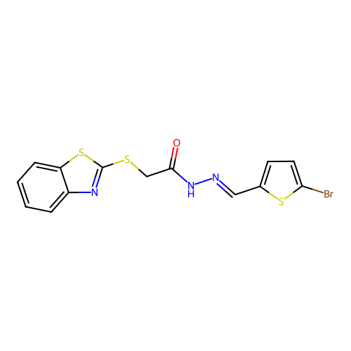 2-(1,3-Benzothiazol-2-ylthio)-N'-((5-bromo-2-thienyl)methylene)acetohydrazide structure