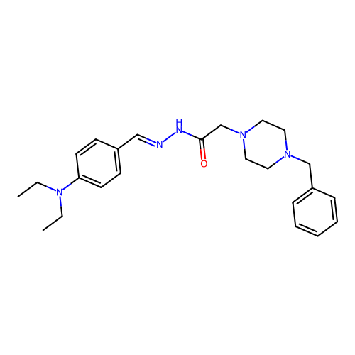 2-(4-Benzyl-1-piperazinyl)-N'-(4-(diethylamino)benzylidene)acetohydrazide structure