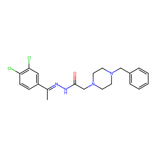 2-(4-Benzyl-1-piperazinyl)-N'-(1-(3,4-dichlorophenyl)ethylidene)acetohydrazide structure