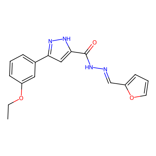 3-(3-Ethoxyphenyl)-N'-(2-furylmethylene)-1H-pyrazole-5-carbohydrazide structure