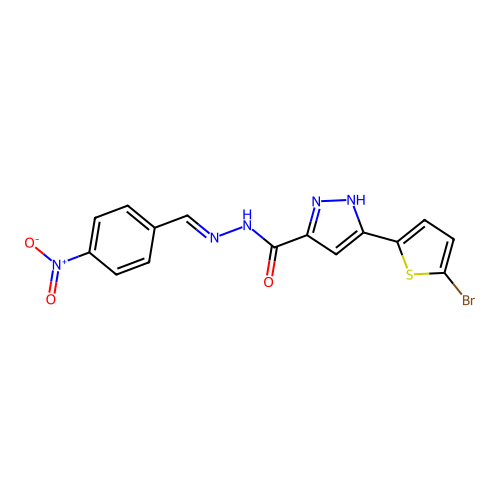 3-(5-Bromo-2-thienyl)-N'-(4-nitrobenzylidene)-1H-pyrazole-5-carbohydrazide structure