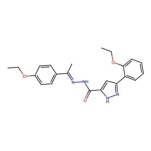 3-(2-Ethoxyphenyl)N'-(1-(4-ethoxyphenyl)ethylidene)-1H-pyrazole-5-carbohydrazide structure