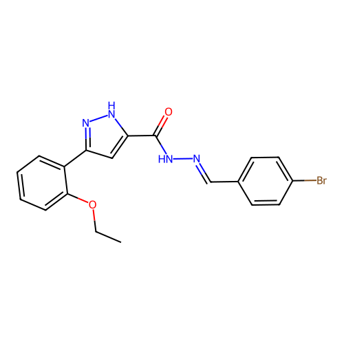 N'-(4-Bromobenzylidene)-3-(2-ethoxyphenyl)-1H-pyrazole-5-carbohydrazide structure