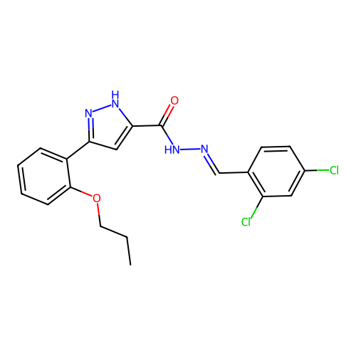 N'-(2,4-Dichlorobenzylidene)-3-(2-propoxyphenyl)-1H-pyrazole-5-carbohydrazide structure