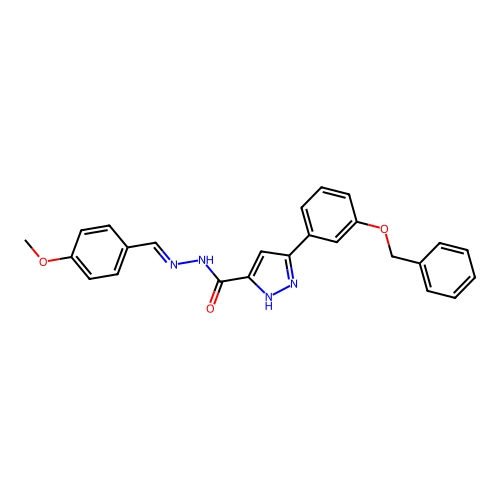 3-(3-(Benzyloxy)phenyl)-N'-(4-methoxybenzylidene)-1H-pyrazole-5-carbohydrazide structure