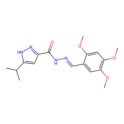 3-Isopropyl-N'-(2,4,5-trimethoxybenzylidene)-1H-pyrazole-5-carbohydrazide structure