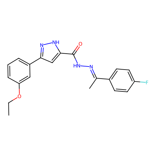 3-(3-Ethoxyphenyl)N'-(1-(4-fluorophenyl)ethylidene)-1H-pyrazole-5-carbohydrazide structure