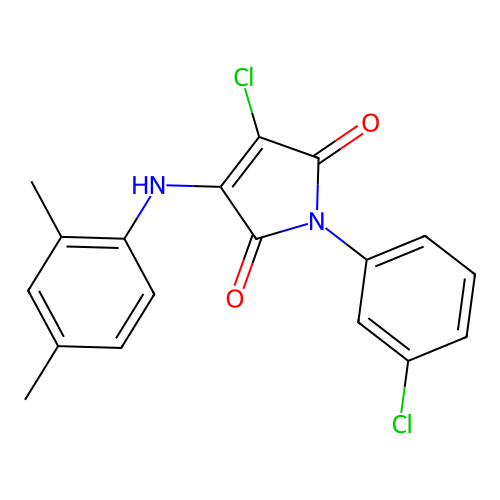 3-Chloro-1-(3-chlorophenyl)-4-(2,4-dimethylanilino)-1H-pyrrole-2,5-dione structure