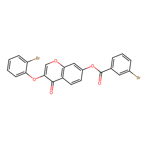 3-(2-bromophenoxy)-4-oxo-4H-chromen-7-yl 3-bromobenzoate structure