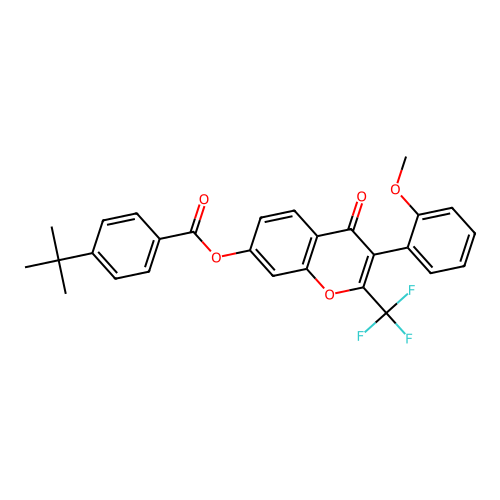 [3-(2-methoxyphenyl)-4-oxo-2-(trifluoromethyl)chromen-7-yl] 4-tert-butylbenzoate structure