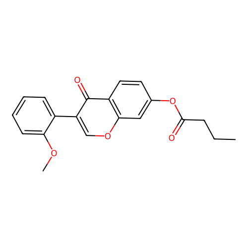 3-(2-Methoxyphenyl)-4-oxo-4H-chromen-7-YL butanoate structure
